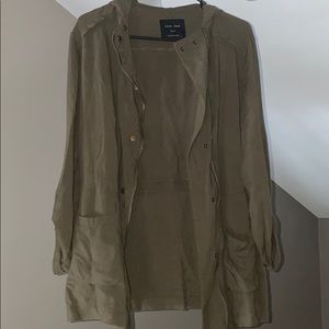 Lightweight olive green bomber jacket
